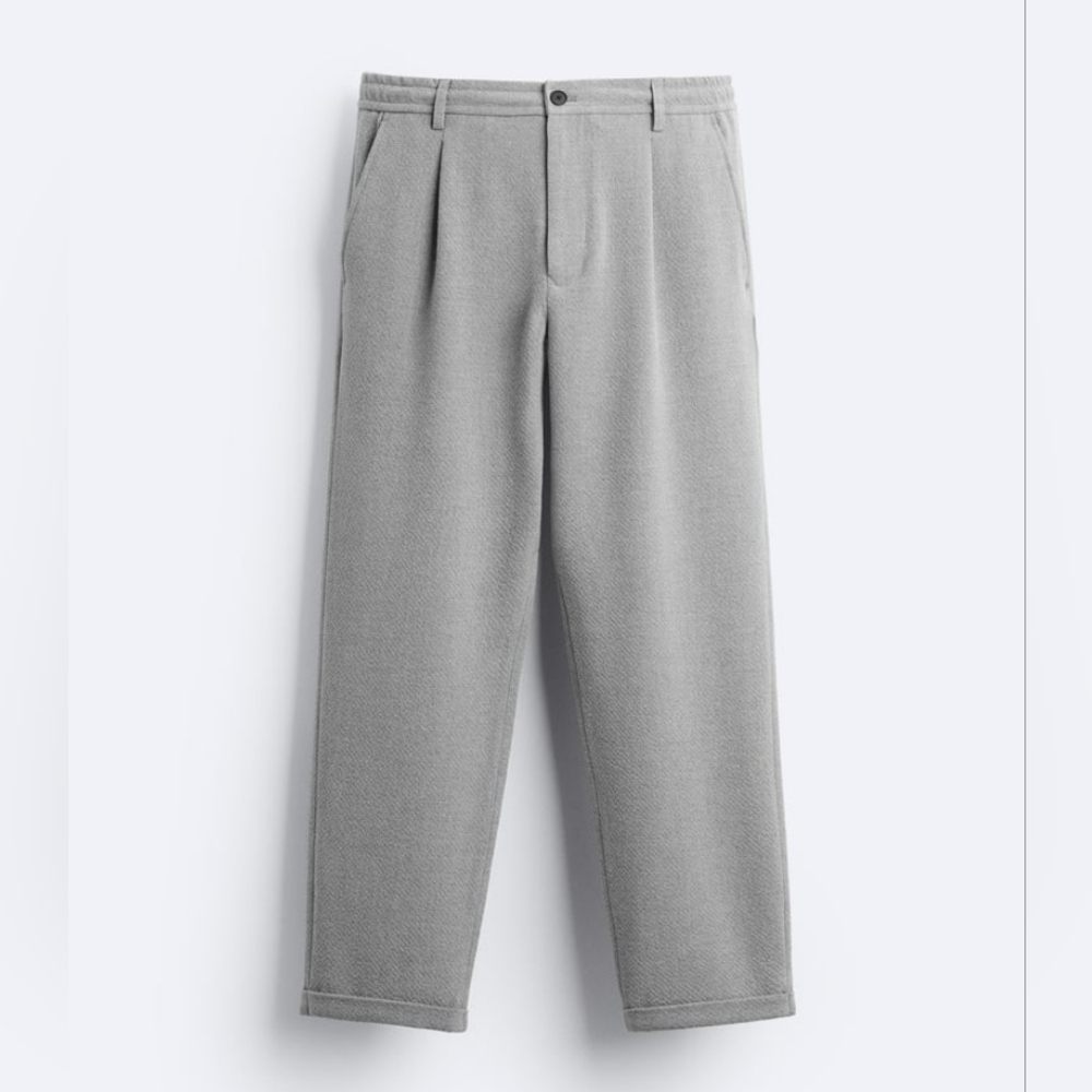 NWT Zara Grey Pleated Trousers